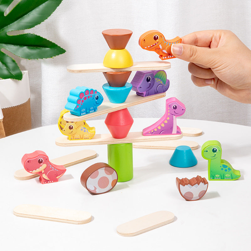 Wooden Dinosaur Stacking Puzzle Toy for Kids