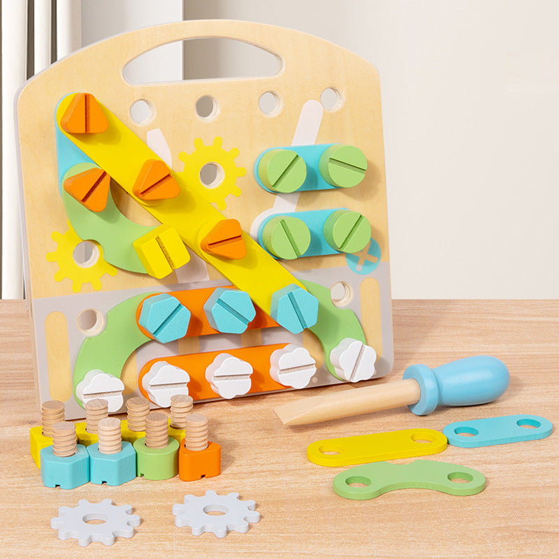 Wooden Nut & Bolt Puzzle Early Learning Toy for Toddlers