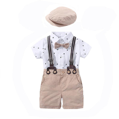 British-Style Baby Boy Summer Overalls Set – 1 to 3 Years