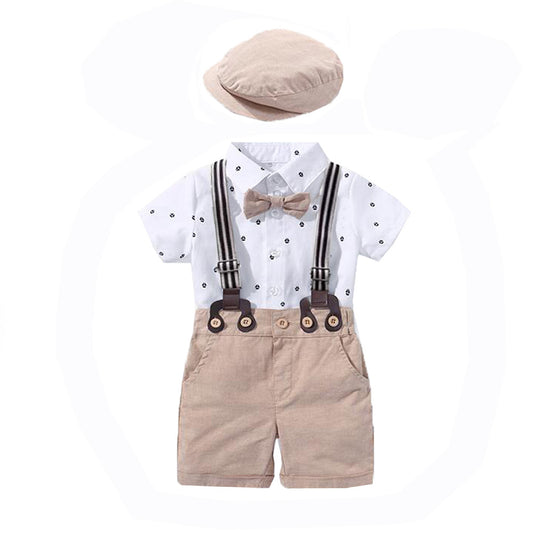 British-Style Baby Boy Summer Overalls Set – 1 to 3 Years