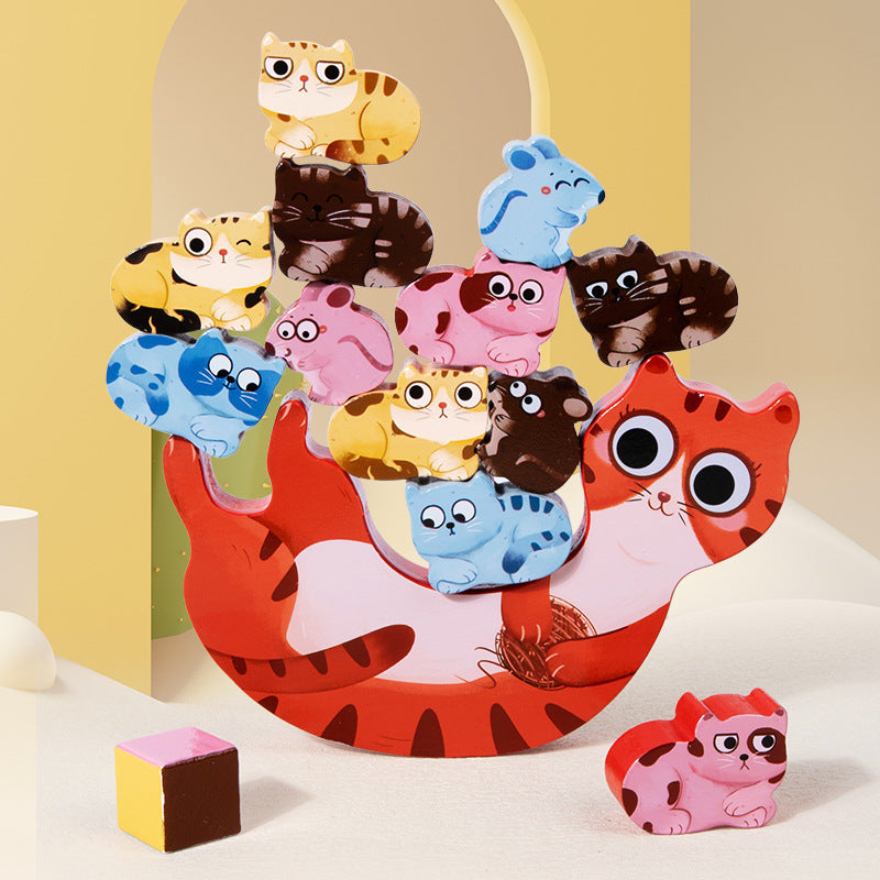 Wooden Animal Balance Boat Puzzle Toy