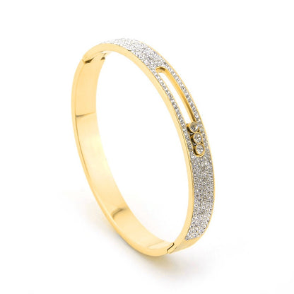 Rose Gold Titanium Steel Diamond Ring for Women