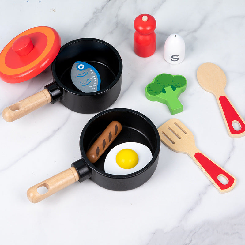Wooden Kids Kitchen Set Cooking