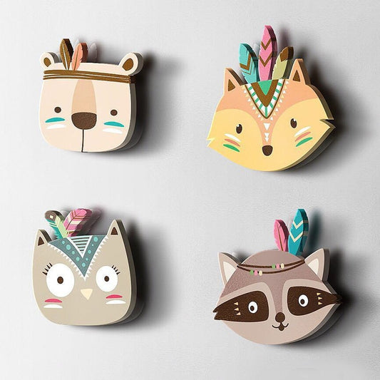 Wooden Animal Wall Decor for Baby Room