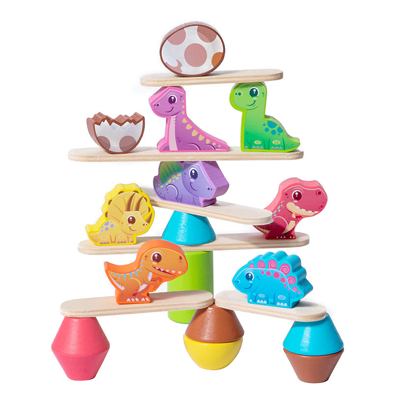 Wooden Dinosaur Stacking Puzzle Toy for Kids