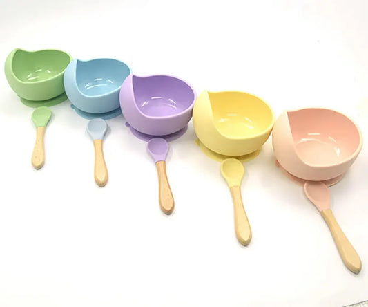 Silicone Baby Bowl & Spoon Set – Suction Feeding Tableware